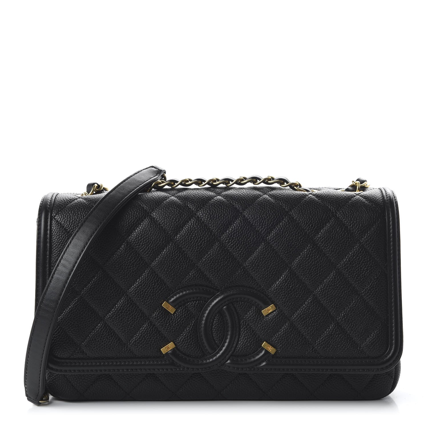 Chanel Caviar Quilted Medium CC Filigree Flap Black 1 of 11