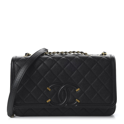 Chanel Caviar Quilted Medium CC Filigree Flap Black 1 of 11