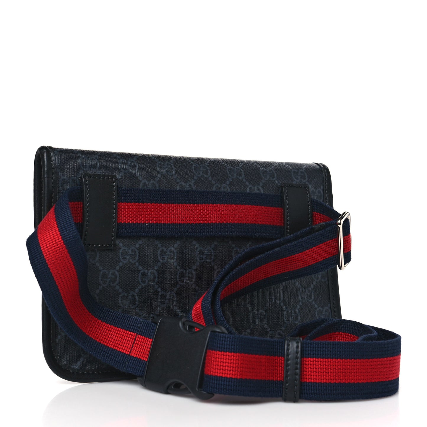 GG Supreme Monogram Web Slim Belt Bag Black Grey