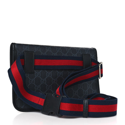 Gucci GG Supreme Monogram Web Slim Belt Bag Black Grey 3 of 9