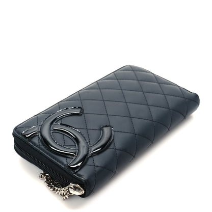 Chanel Calfskin Quilted Cambon Large Gusset Zip Around Wallet Black 8 of 18