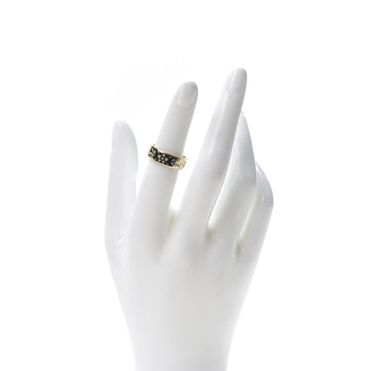 Gucci 18K Yellow Gold Enamel 6mm Icon Blooms Ring 50 5.5 2 of 6