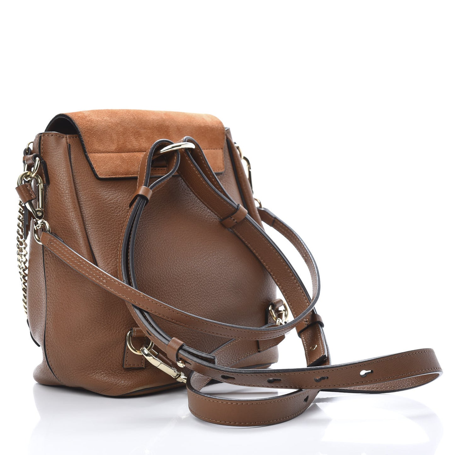 Suede Calfskin Small Faye Backpack Tan