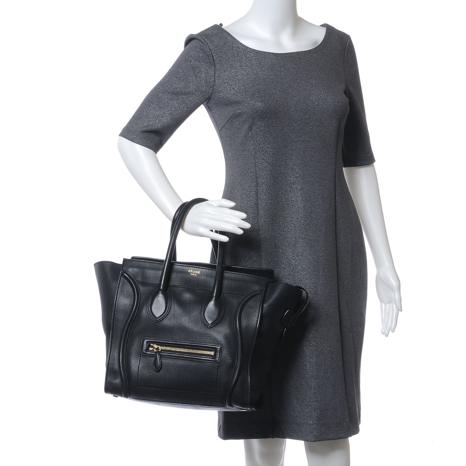 Celine Smooth Calfskin Mini Luggage Black 2 of 7