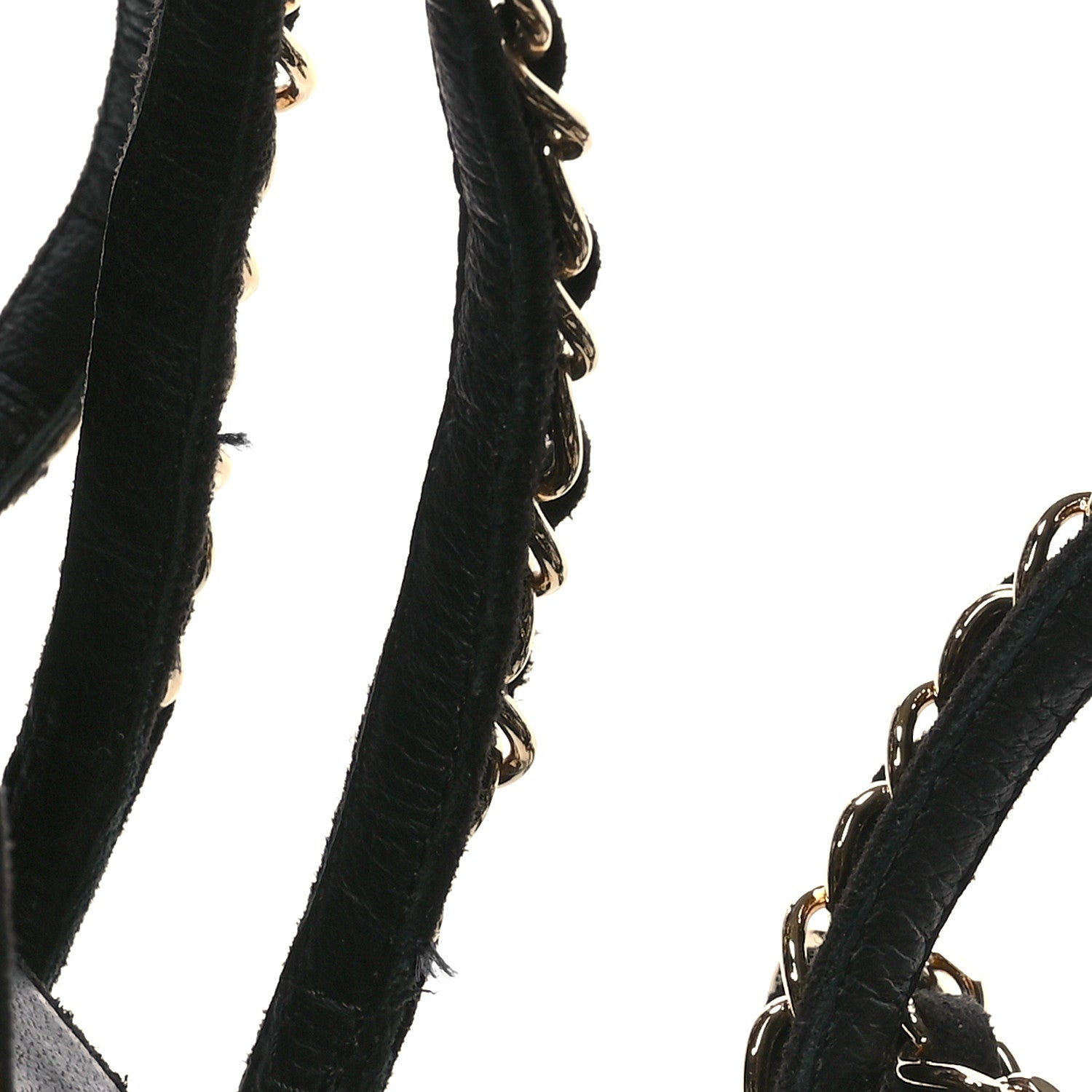 Chanel Kid Suede Chain CC Sandals 38 Black 9 of 9