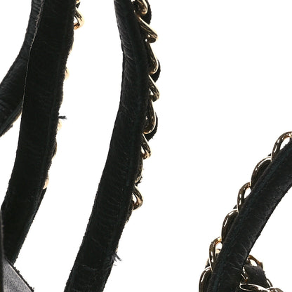 Chanel Kid Suede Chain CC Sandals 38 Black 9 of 9