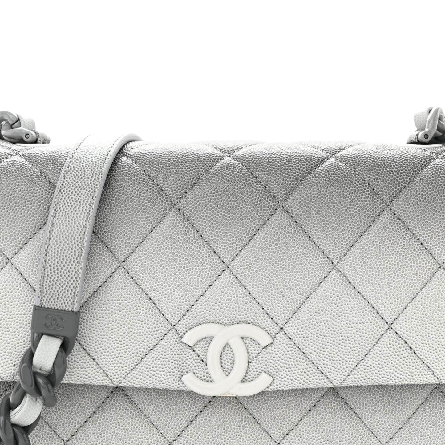 Shaded Caviar Quilted My Everything Flap Dark Grey Light Grey