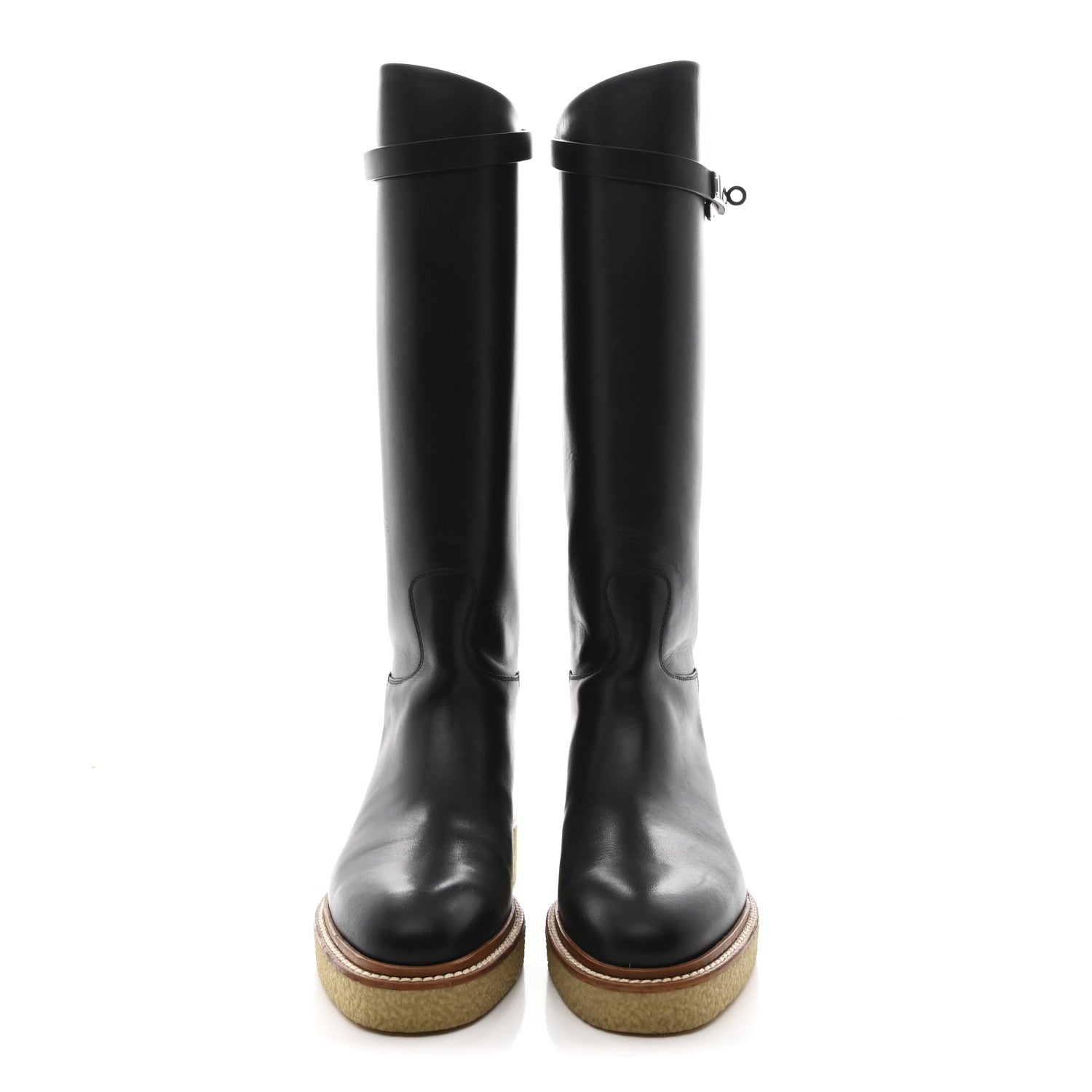 Hermes Calfskin Honey Boots 38.5 Black 3 of 9