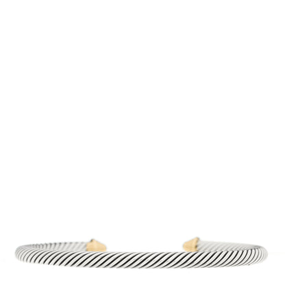 David Yurman Sterling Silver 14K Yellow Gold 5mm Cable Classics Bracelet 2 of 3