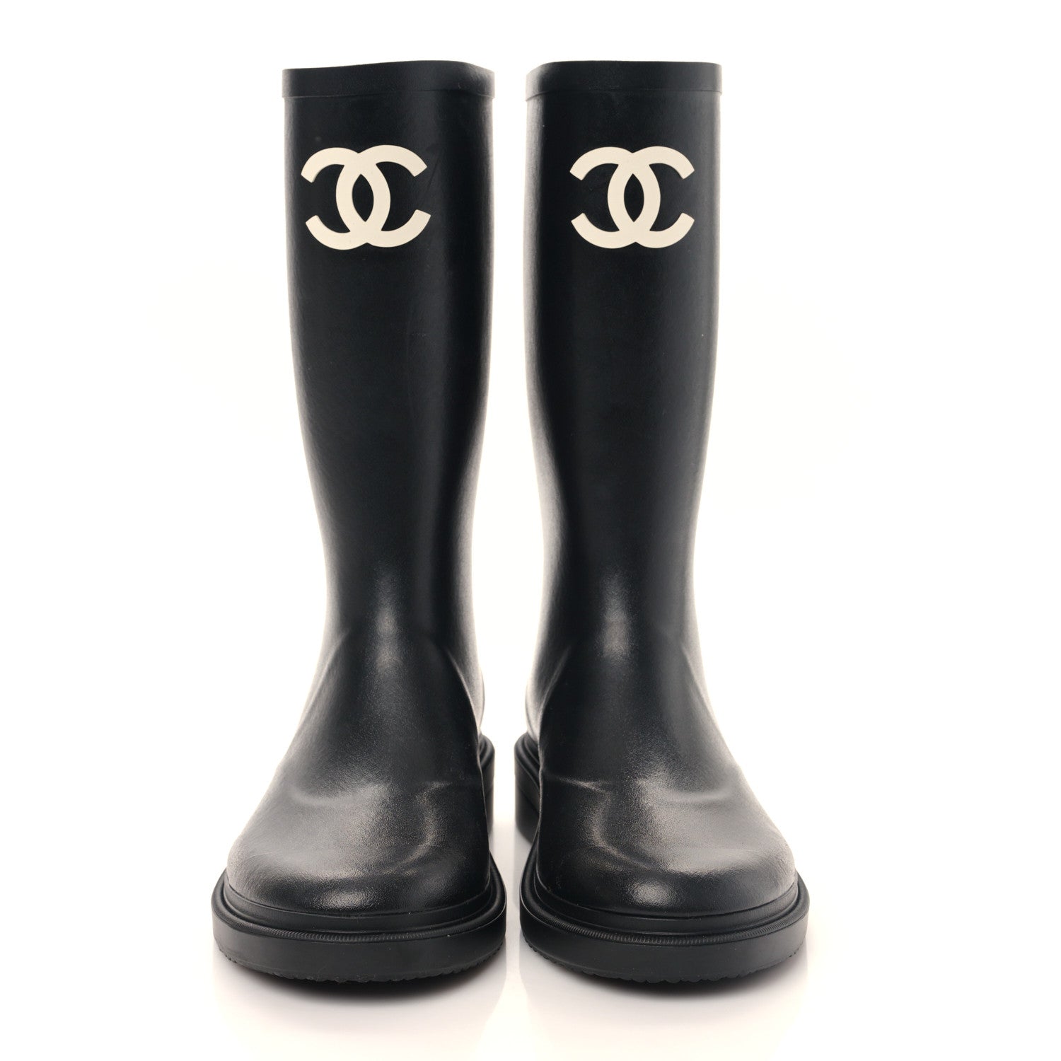 Chanel Caoutchouk CC High Boots 38 Black 2 of 7