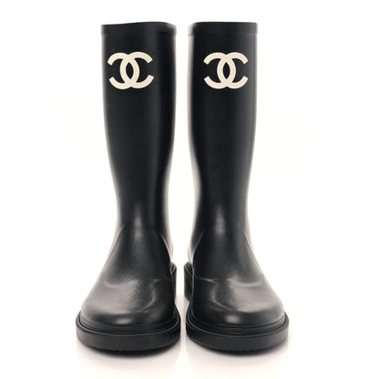 Chanel Caoutchouk CC High Boots 38 Black 2 of 7
