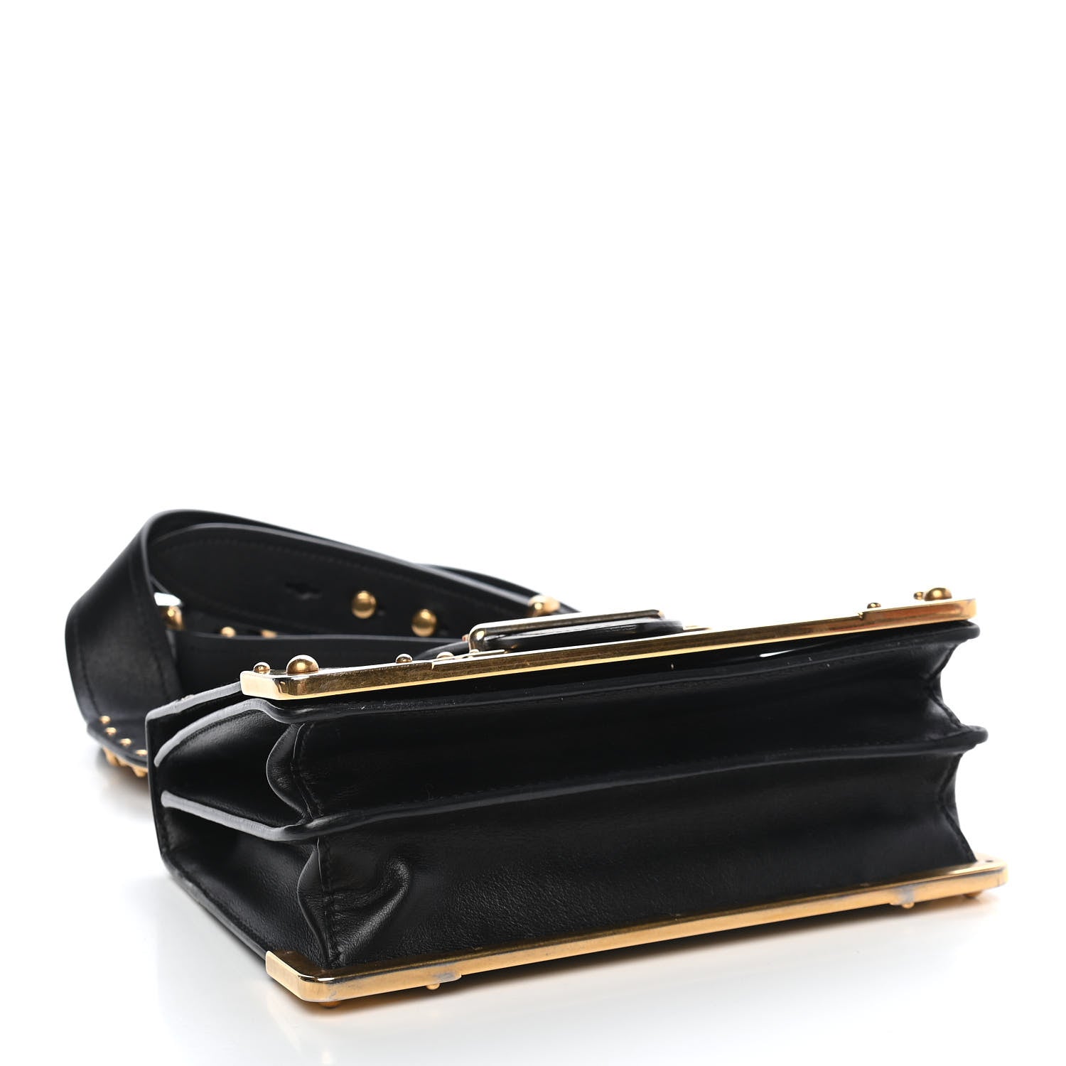 Prada City Calfskin Saffiano Cahier Bag White Black 4 of 8