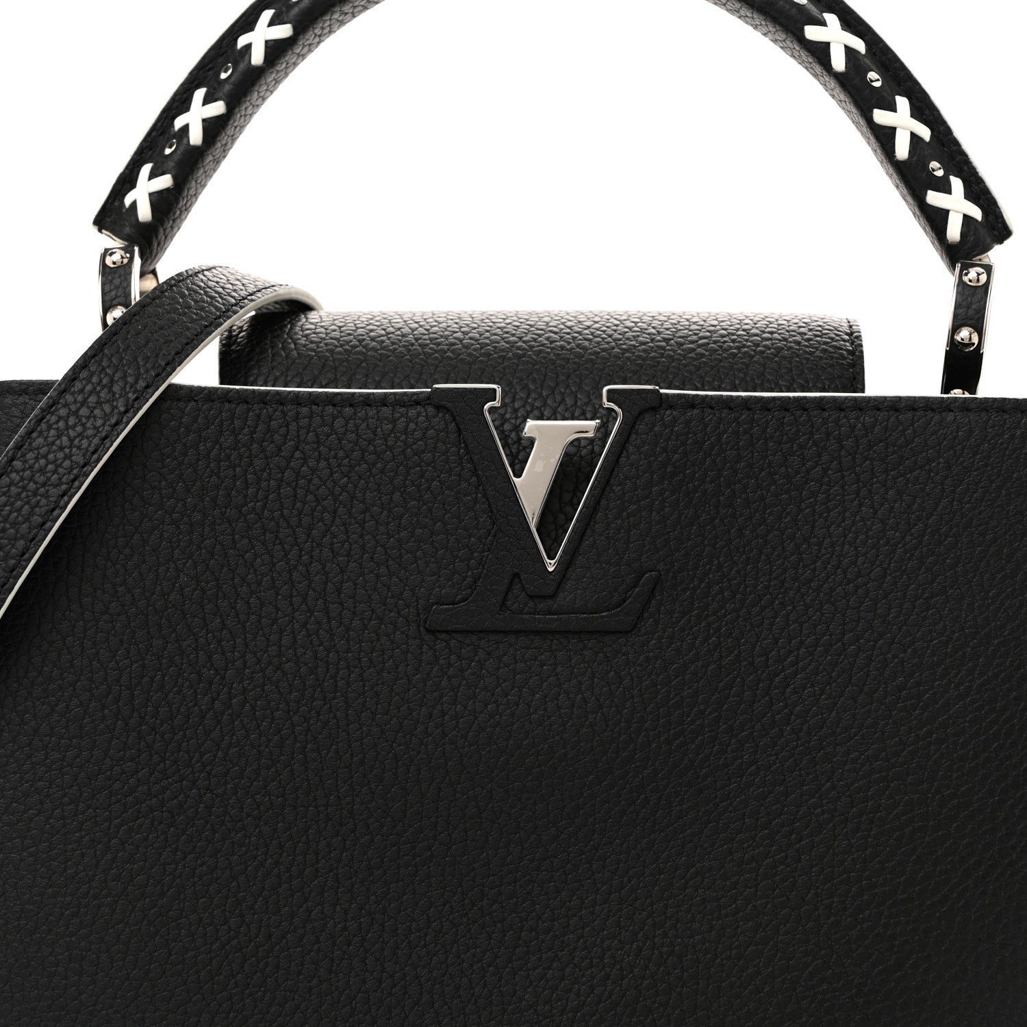 Louis Vuitton Taurillon Stitched Xoxo Capucines PM Black 7 of 9