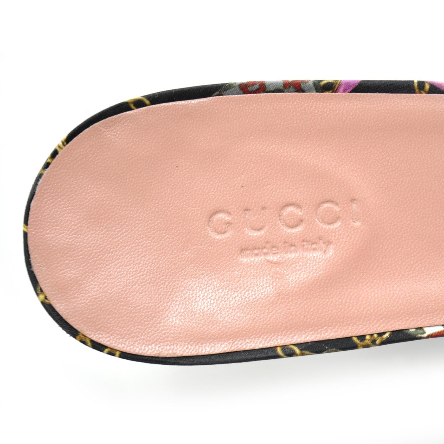 Gucci Satin Charmy Charm Print Heels 8.5 7 of 9