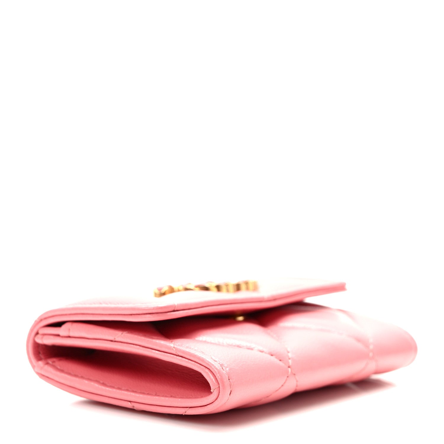 Chanel Lambskin Quilted Chanel 19 Flap Card Holder Pink 4 of 8