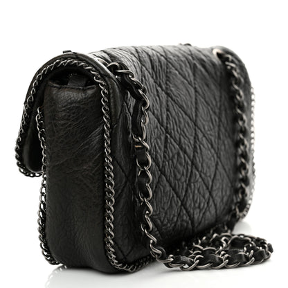 Chanel Distressed Lambskin Medium Leo Lion Flap Black 3 of 12