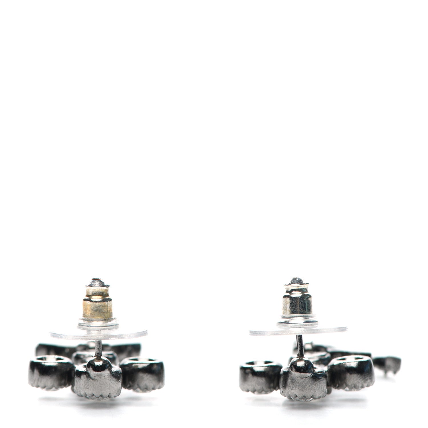 Chanel Ruthenium Crystal CC Drop Earrings 3 of 4