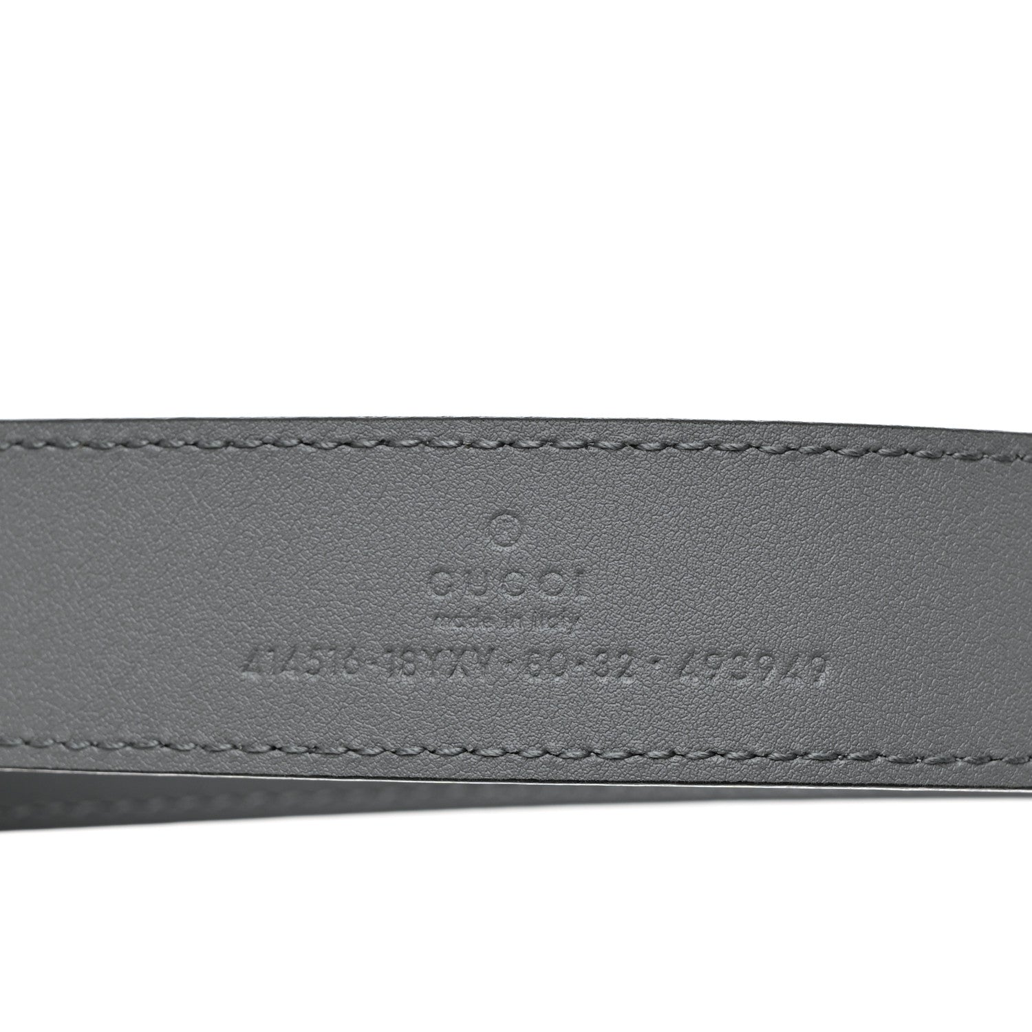 Gucci Azalea Calfskin Enamel Monochrome Double G 30mm Belt 80 32 Deep Grey 3 of 5