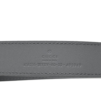 Gucci Azalea Calfskin Enamel Monochrome Double G 30mm Belt 80 32 Deep Grey 3 of 5