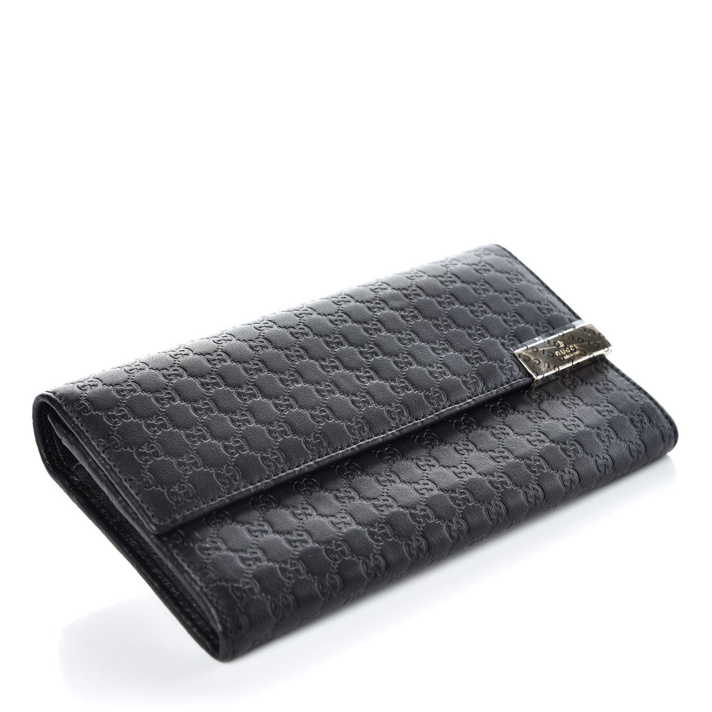 Soft Microguccissma Dice Continental Flap Wallet Black