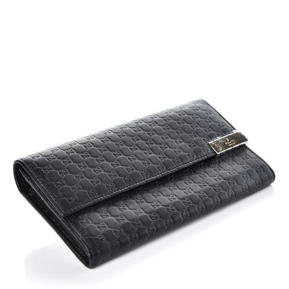 Gucci Soft Microguccissma Dice Continental Flap Wallet Black 4 of 9