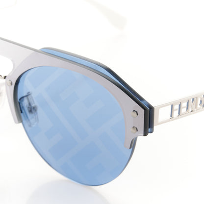 Fendi Metal Acetate The Technicolor FF Aviator Sunglasses FE40027U Blue Silver 7 of 8