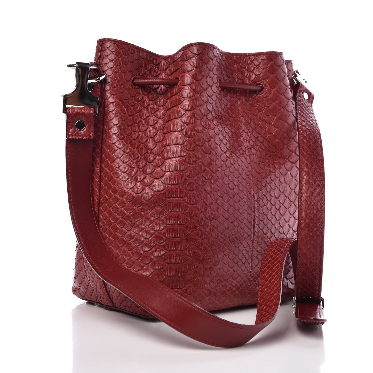 Python Medium Bucket Bag Garnet