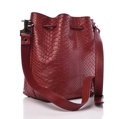 Proenza Schouler Python Medium Bucket Bag Garnet 3 of 7