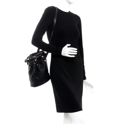 Alexander Wang Pebbled Lambskin Diego Bucket Black Rose Gold Hardware 2 of 6