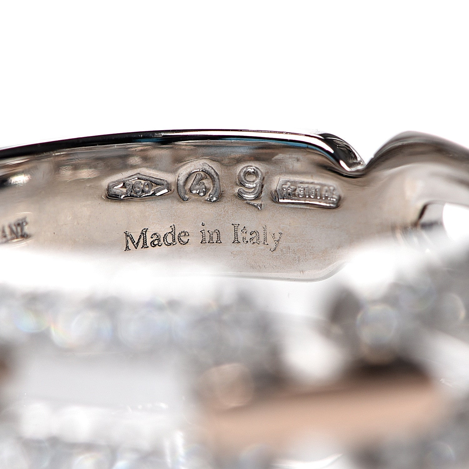 Damiani 18K White Pink Gold Diamond Chain Link Band Ring 53 6.25 3 of 5