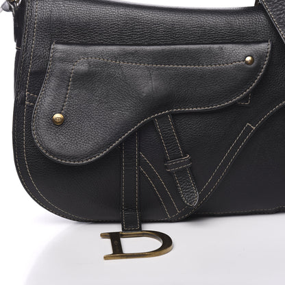 Christian Dior Grained Calfskin Double Saddle Bag Black 9 of 11