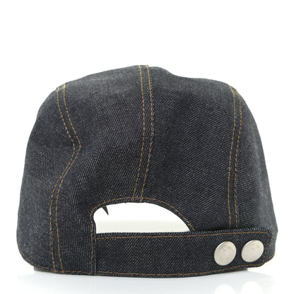 Hermes Denim Embroidered Nevada Cap 58 Indigo 3 of 5