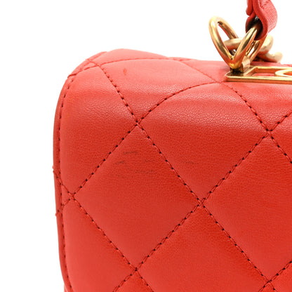 Chanel Lambskin Quilted Medium Trendy Spirit Top Handle Bag Orange 17 of 17