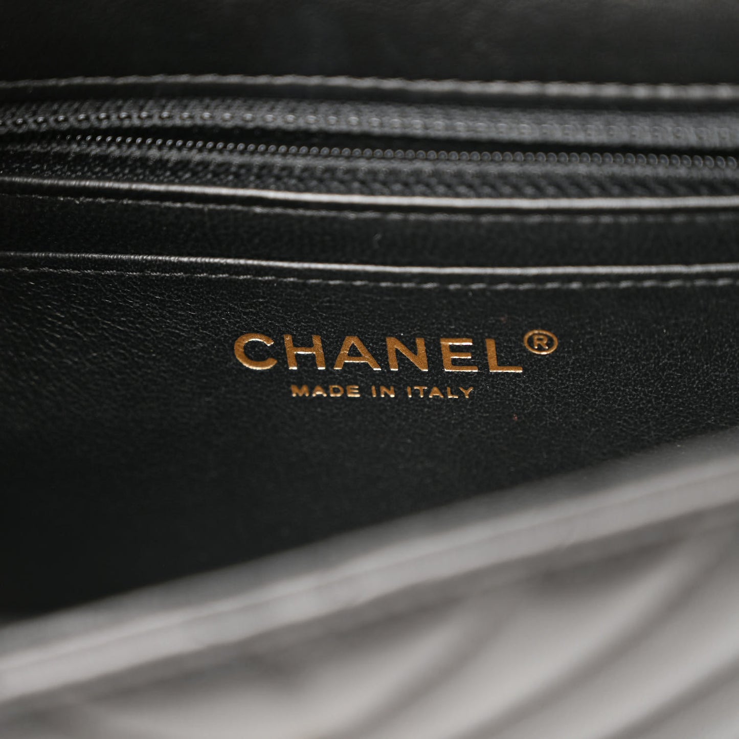 Lambskin Chevron Quilted Mini Rectangular Flap Black