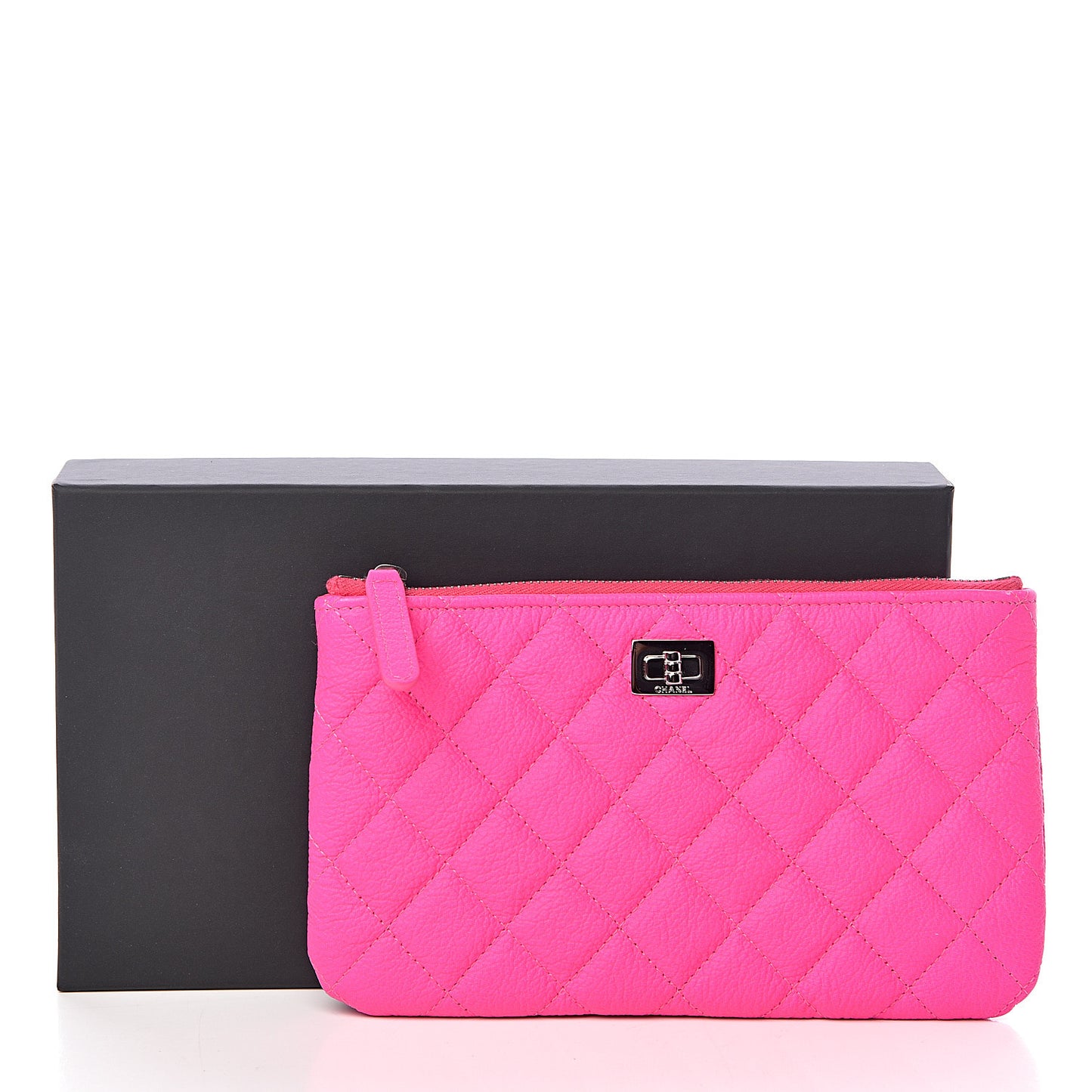 Goatskin Quilted Medium Reissue Cosmetic Case Pink