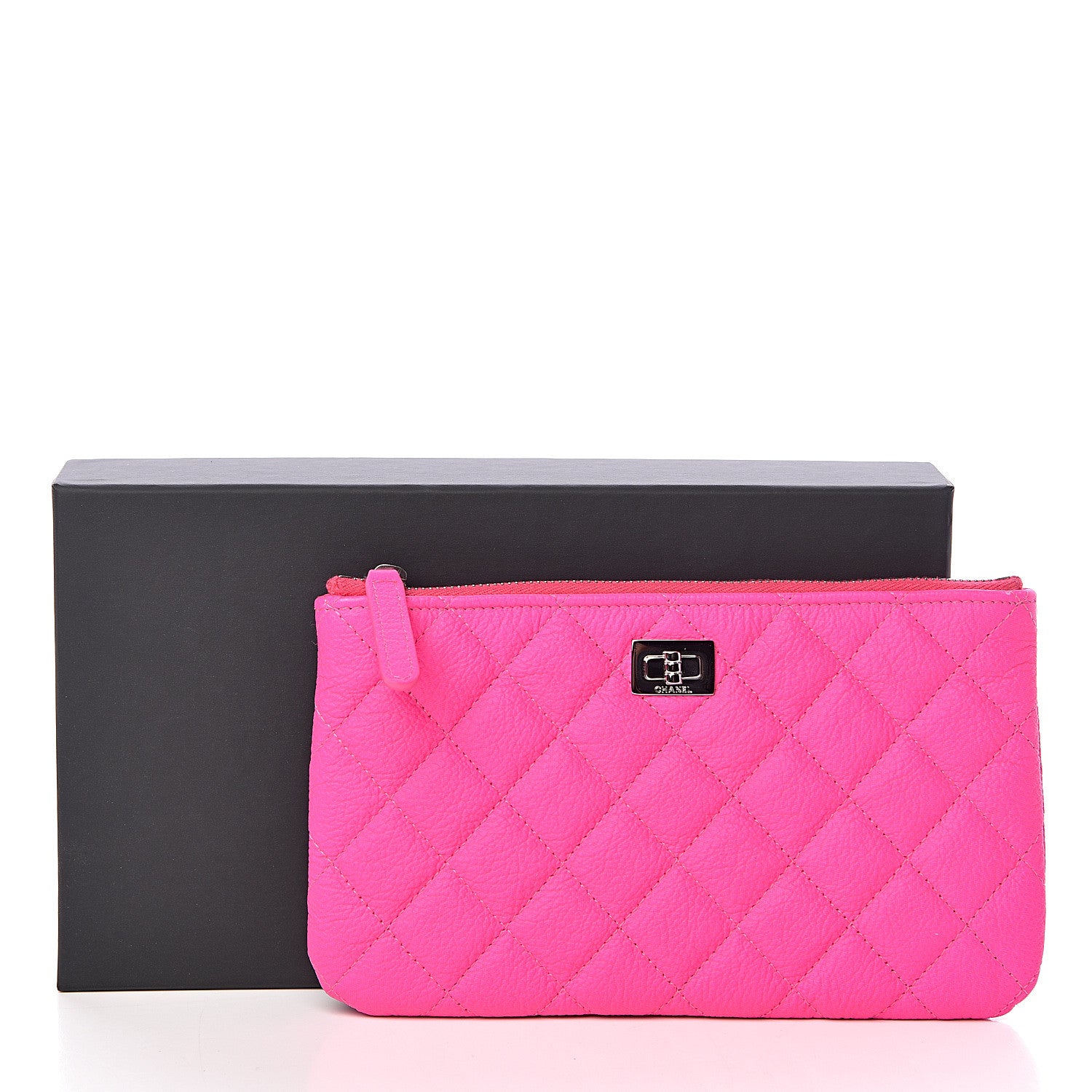 Chanel Goatskin Quilted Medium Reissue Cosmetic Case Pink 8 of 8