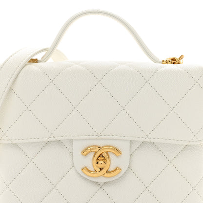 Chanel Caviar Quilted Handy Box Vanity Case White 5 of 11