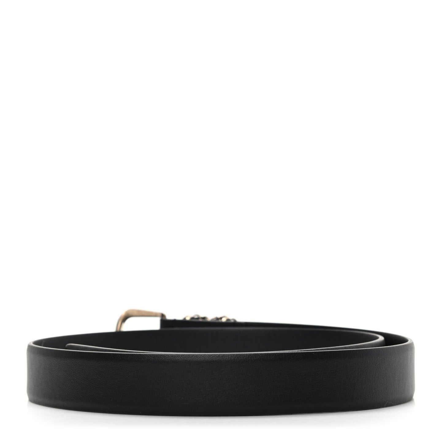 Calfskin CC Chain Belt Black