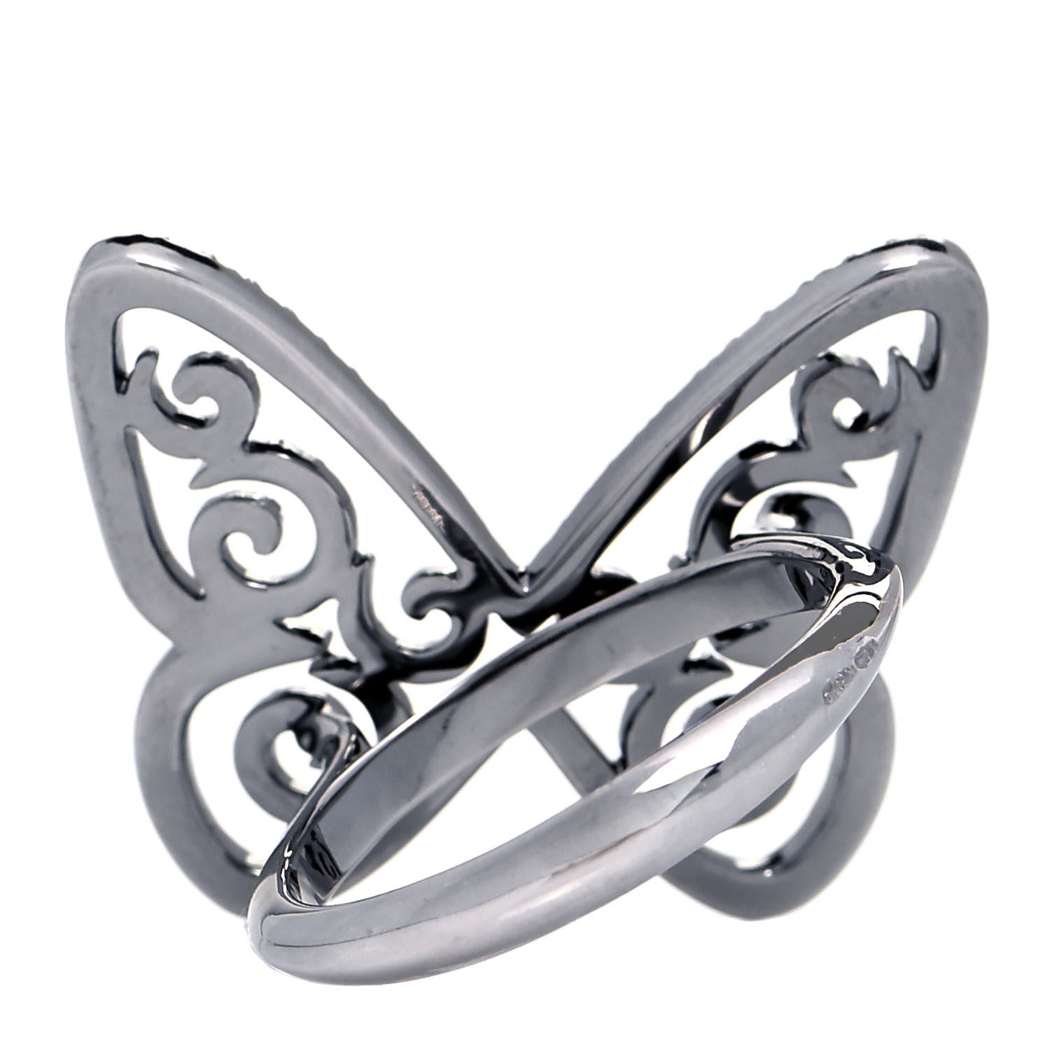 Messika 18K Black Gold Diamond Arabesque Butterfly Ring 53 6.25 3 of 5