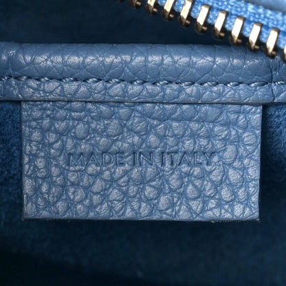 Celine Drummed Calfskin Nano Luggage Azure 6 of 9