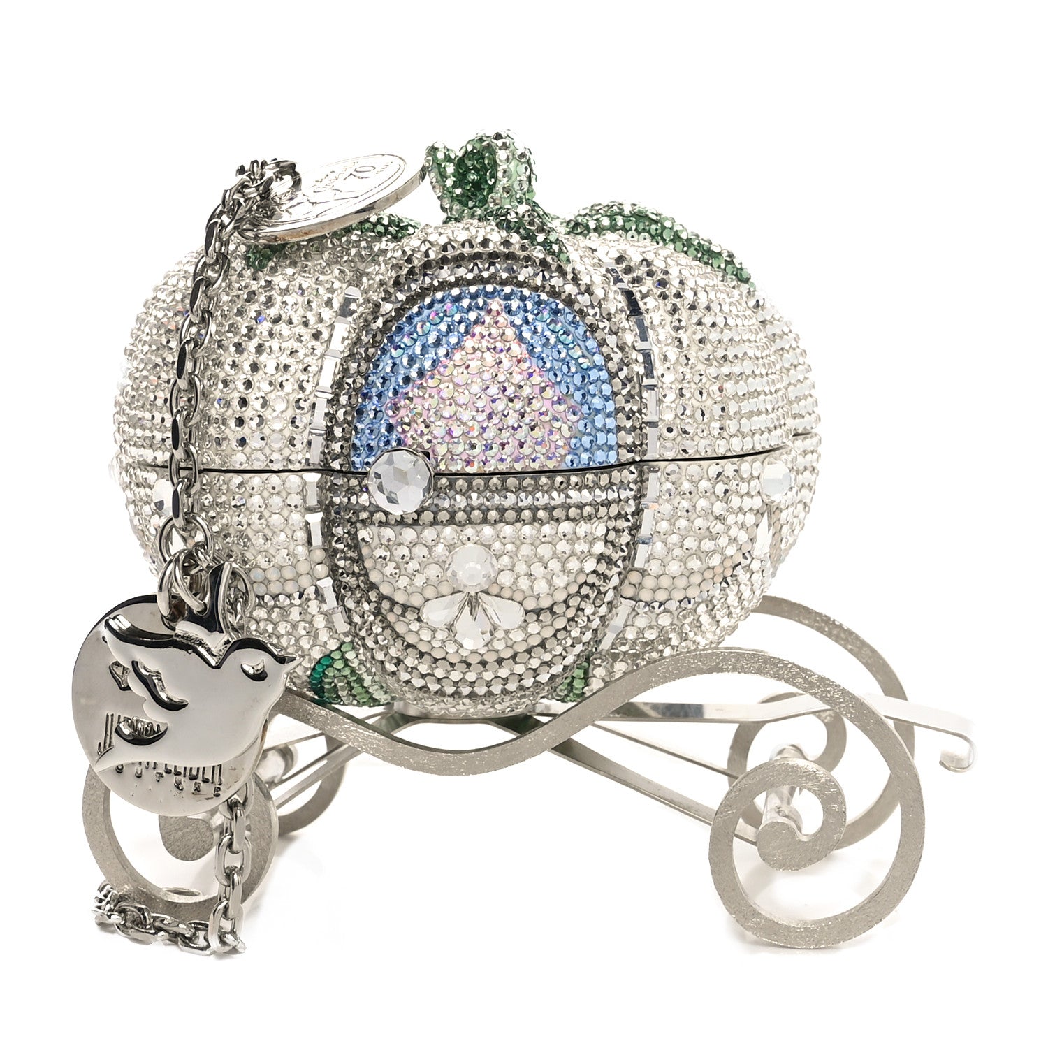Judith Leiber x DISNEY Crystal Cinderella Pumpkin Carriage Clutch Silver Multicolor 1 of 11