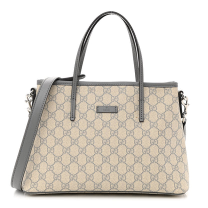 Gucci GG Supreme Monogram Small Zippered Tote Ecru Grigio 1 of 11