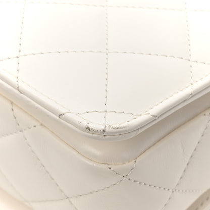 Chanel Shiny Calfskin Quilted Multicolor Small Top Handle White 16 of 17