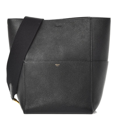Celine Soft Grained Calfskin Sangle Bucket Bag Black 1 of 7