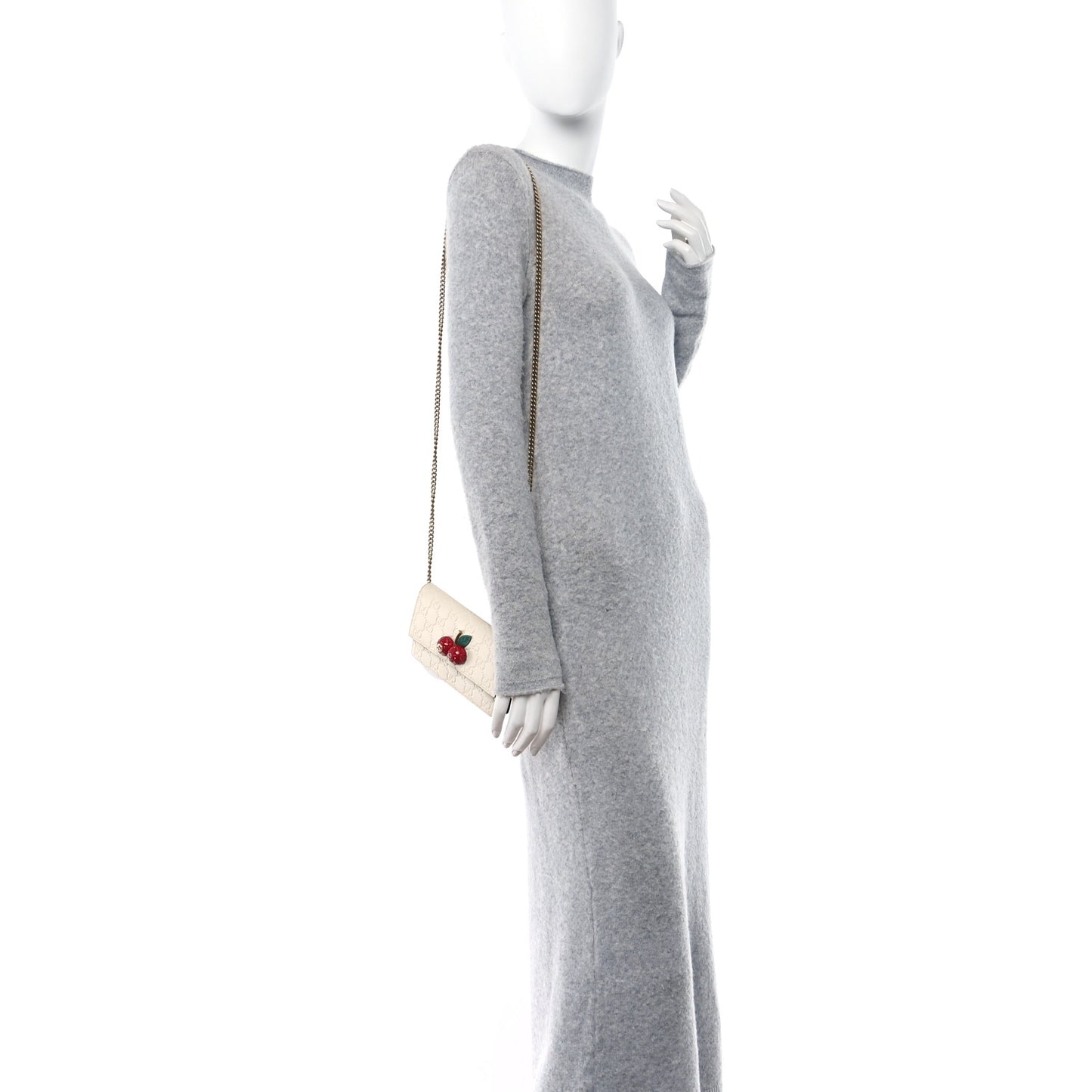 Guccissima Mini Cherry Chain Bag White