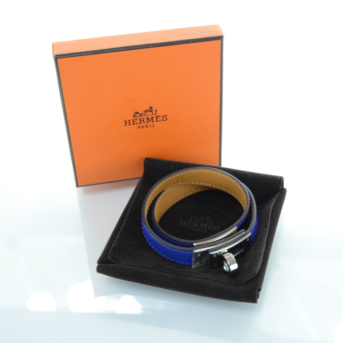 Veau Swift Kelly Double Tour Bracelet Mykonos