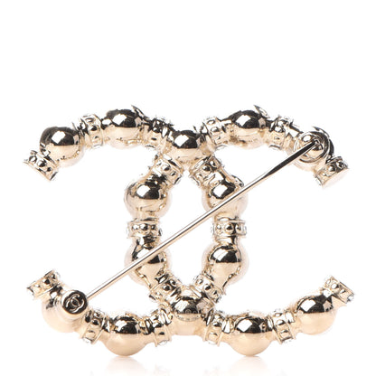 Chanel Pearl Crystal Nefertiti CC Brooch Gold 3 of 5