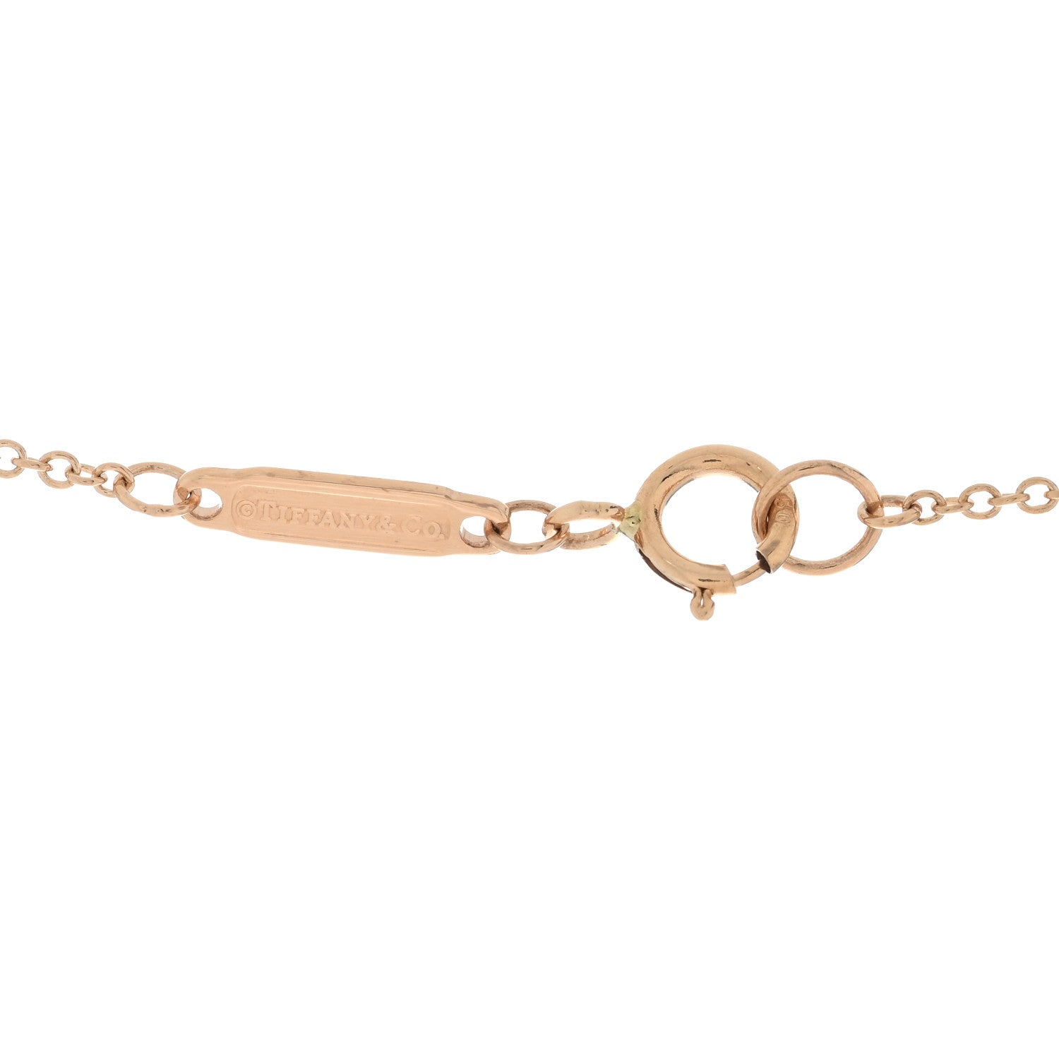 Tiffany 18K Rose Gold Diamond T Baguette Pave Pendant Necklace 4 of 5