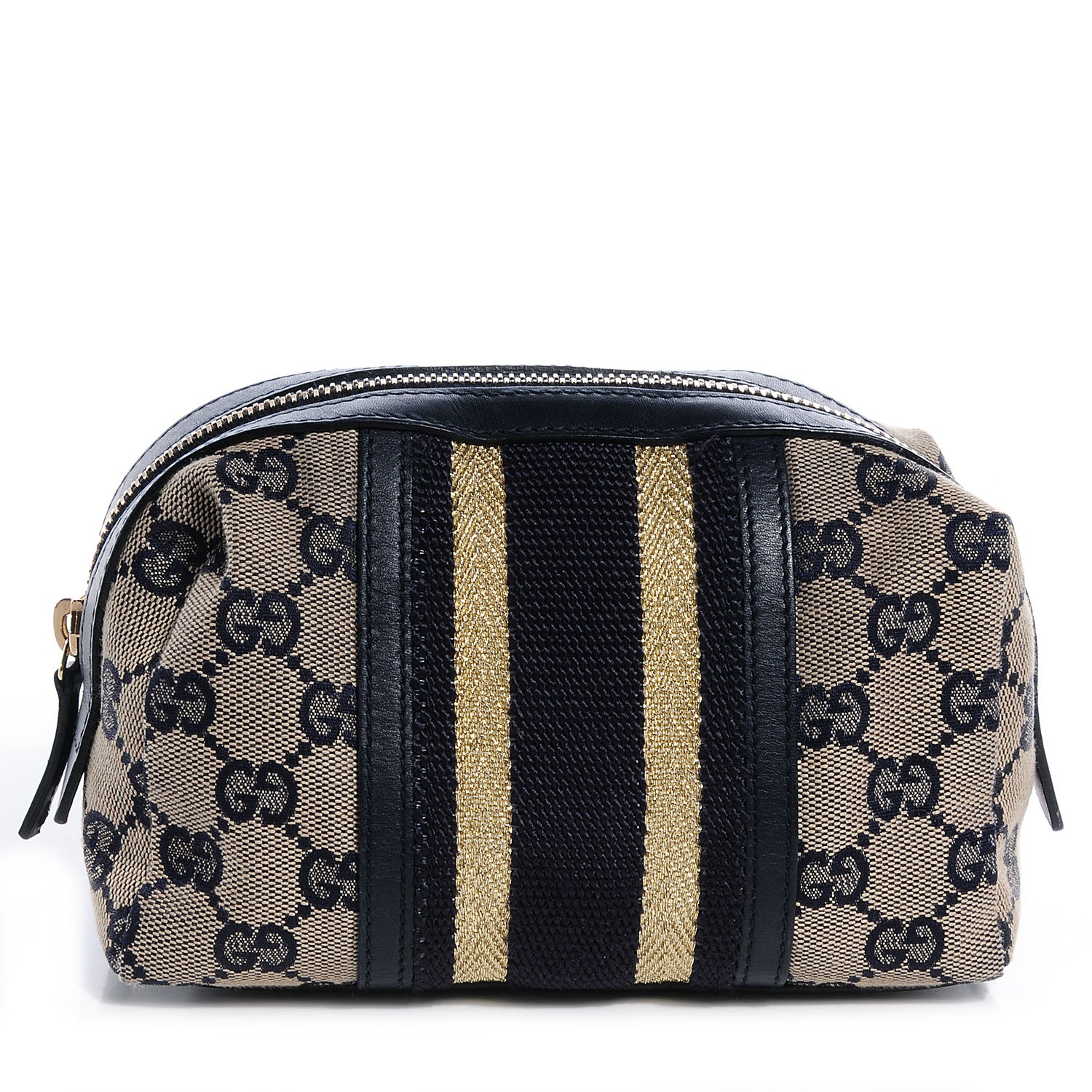 Gucci Monogram Web Small Cosmetic Case Navy 1 of 7