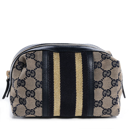 Gucci Monogram Web Small Cosmetic Case Navy 1 of 7